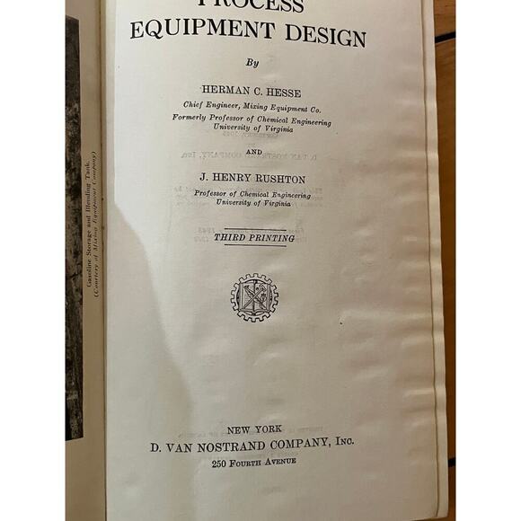 VTG Process equipment design book by Hesse Rushtion. h/c ex library.3rd printing - Picture 5 of 6
